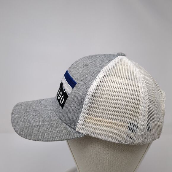 Colorado Snapback Mesh Back Trucker Hat Gray One Size Embroidered - Picture 3 of 8